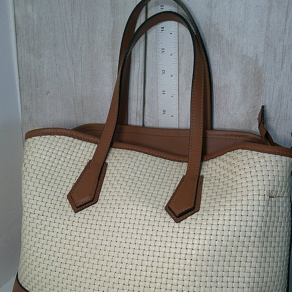 Designer Unica! Firenze Basket woven Saddle tan Leather Made in Italy - Picture 2 of 10